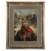 Noble Threads Framed Stag Art by Faye Reynolds- Lydon | 62 × 77cm